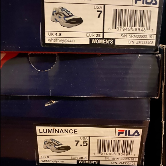 FILA Luminance Blue Brown and White Shoes 5RM00533 - Picture 7 of 7